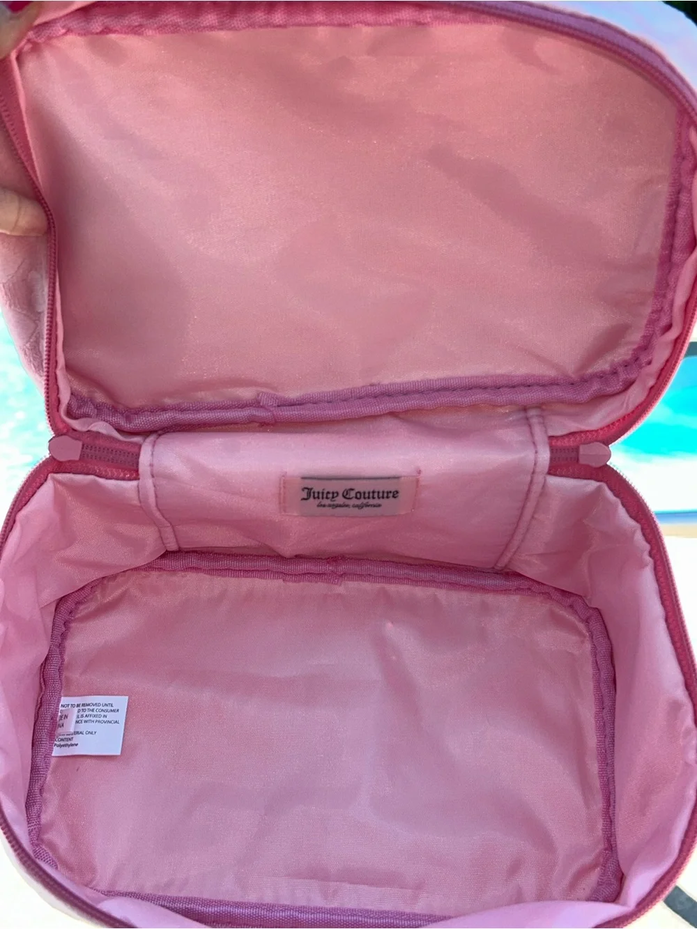 Juicy couture plush pink train case